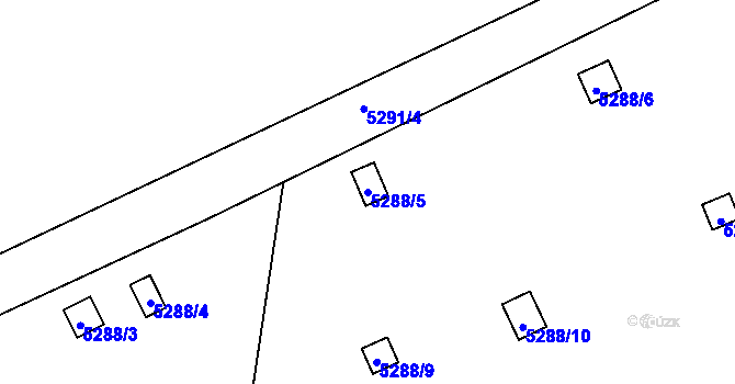 Parcela st. 5288/5 v KÚ Litoměřice, Katastrální mapa