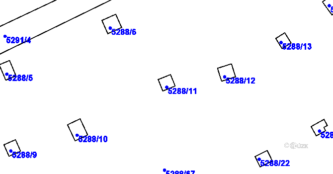 Parcela st. 5288/11 v KÚ Litoměřice, Katastrální mapa