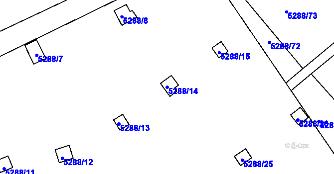 Parcela st. 5288/14 v KÚ Litoměřice, Katastrální mapa