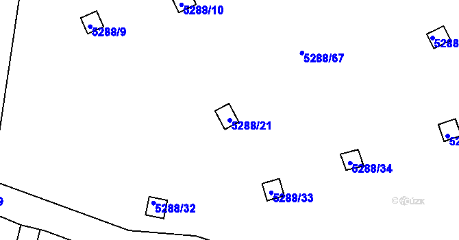 Parcela st. 5288/21 v KÚ Litoměřice, Katastrální mapa