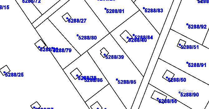 Parcela st. 5288/39 v KÚ Litoměřice, Katastrální mapa