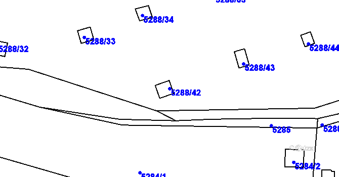 Parcela st. 5288/42 v KÚ Litoměřice, Katastrální mapa