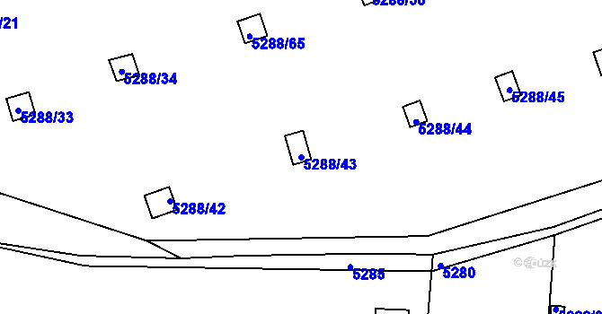 Parcela st. 5288/43 v KÚ Litoměřice, Katastrální mapa
