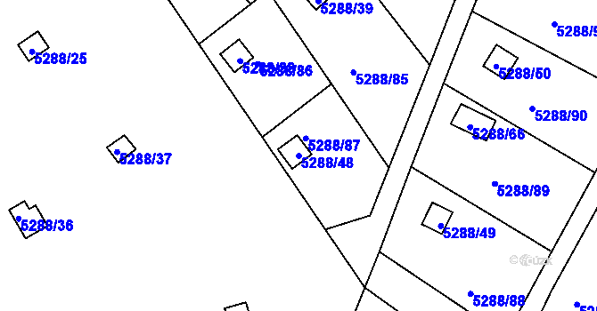 Parcela st. 5288/48 v KÚ Litoměřice, Katastrální mapa