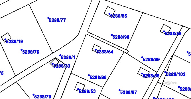 Parcela st. 5288/54 v KÚ Litoměřice, Katastrální mapa