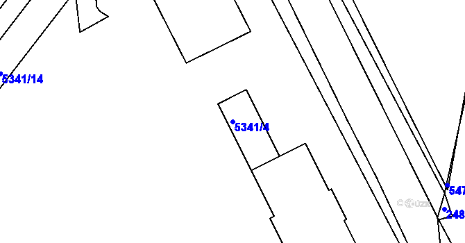 Parcela st. 5341/4 v KÚ Litoměřice, Katastrální mapa