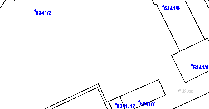 Parcela st. 5341/12 v KÚ Litoměřice, Katastrální mapa