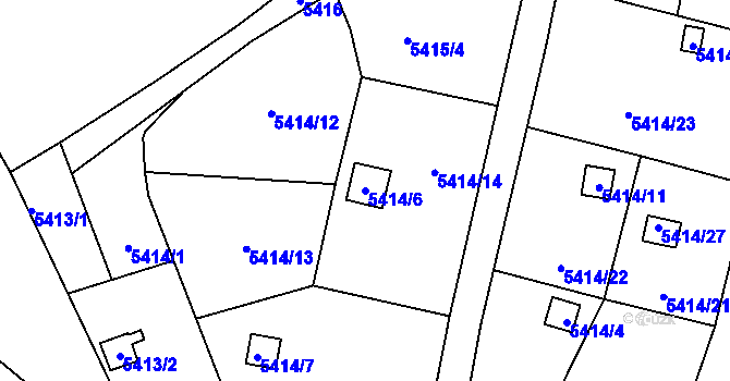Parcela st. 5414/6 v KÚ Litoměřice, Katastrální mapa