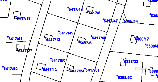 Parcela st. 5417/6 v KÚ Litoměřice, Katastrální mapa