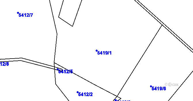 Parcela st. 5419/1 v KÚ Litoměřice, Katastrální mapa