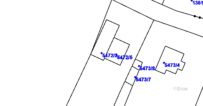 Parcela st. 5472/2 v KÚ Litoměřice, Katastrální mapa
