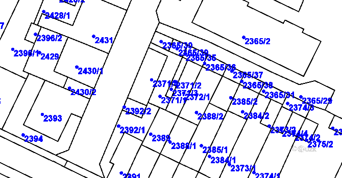 Parcela st. 2371/3 v KÚ Litoměřice, Katastrální mapa