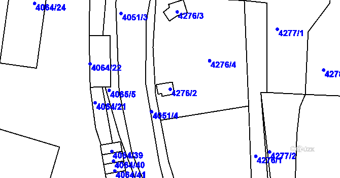 Parcela st. 4276/2 v KÚ Litoměřice, Katastrální mapa