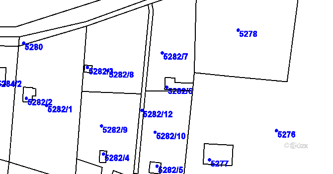 Parcela st. 5282/6 v KÚ Litoměřice, Katastrální mapa