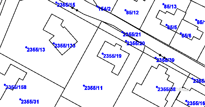 Parcela st. 2355/19 v KÚ Litoměřice, Katastrální mapa