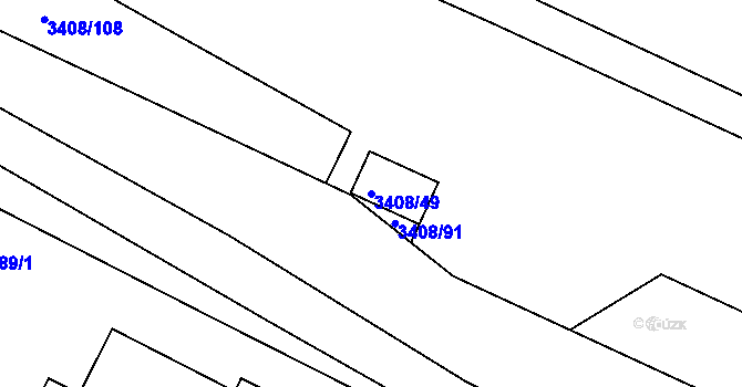 Parcela st. 3408/49 v KÚ Litoměřice, Katastrální mapa