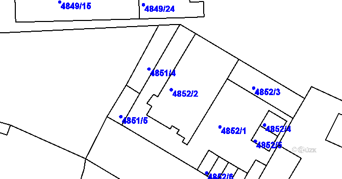 Parcela st. 4852/2 v KÚ Litoměřice, Katastrální mapa