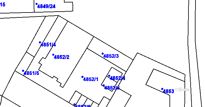 Parcela st. 4852/3 v KÚ Litoměřice, Katastrální mapa