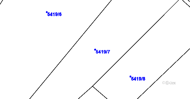 Parcela st. 5419/7 v KÚ Litoměřice, Katastrální mapa