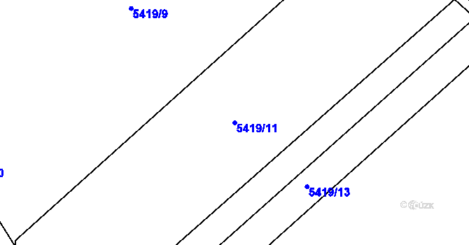 Parcela st. 5419/11 v KÚ Litoměřice, Katastrální mapa