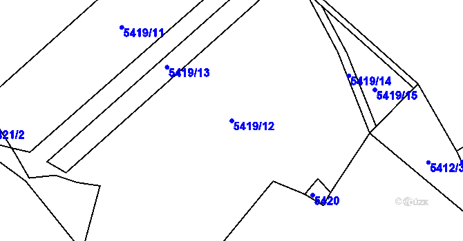Parcela st. 5419/12 v KÚ Litoměřice, Katastrální mapa