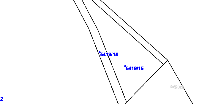 Parcela st. 5419/14 v KÚ Litoměřice, Katastrální mapa