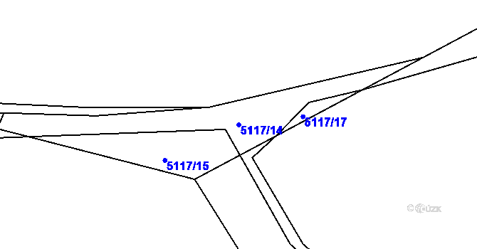 Parcela st. 5117/14 v KÚ Litoměřice, Katastrální mapa