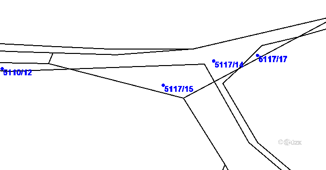 Parcela st. 5117/15 v KÚ Litoměřice, Katastrální mapa