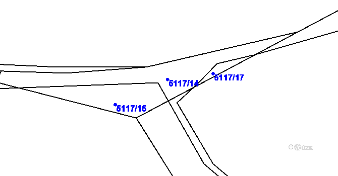 Parcela st. 5117/16 v KÚ Litoměřice, Katastrální mapa