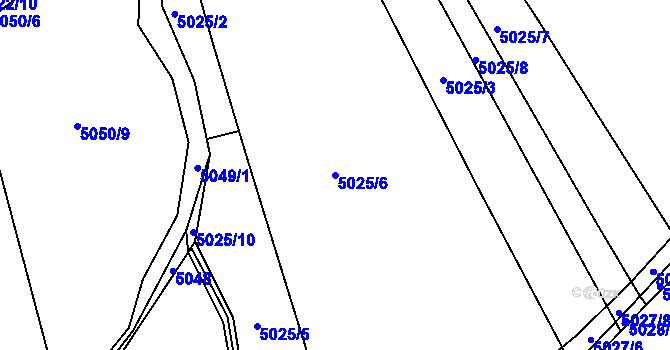 Parcela st. 5025/6 v KÚ Litoměřice, Katastrální mapa
