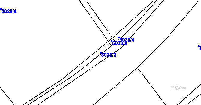 Parcela st. 5030/3 v KÚ Litoměřice, Katastrální mapa