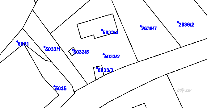 Parcela st. 5033/2 v KÚ Litoměřice, Katastrální mapa