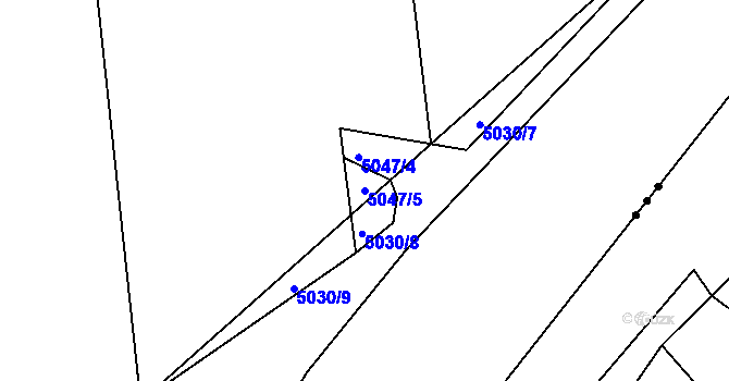 Parcela st. 5047/5 v KÚ Litoměřice, Katastrální mapa