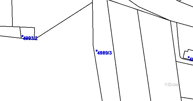 Parcela st. 4989/3 v KÚ Litoměřice, Katastrální mapa