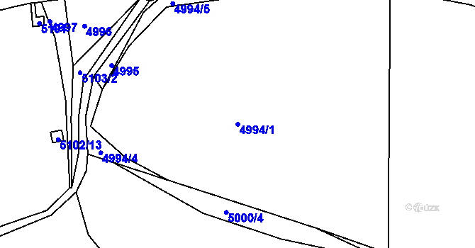 Parcela st. 4994/1 v KÚ Litoměřice, Katastrální mapa