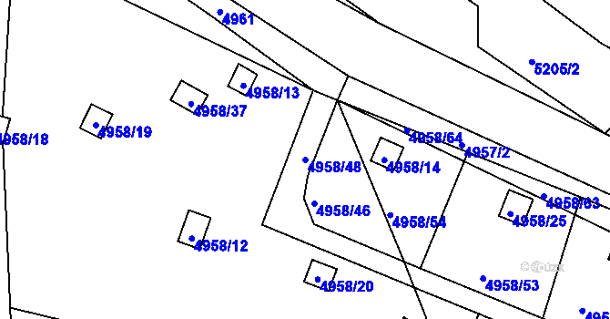 Parcela st. 4958/48 v KÚ Litoměřice, Katastrální mapa