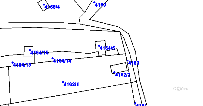 Parcela st. 4164/9 v KÚ Litoměřice, Katastrální mapa