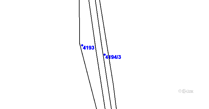 Parcela st. 4194/3 v KÚ Litoměřice, Katastrální mapa