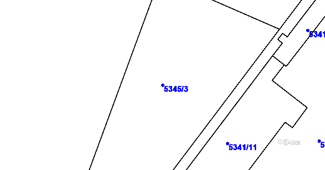 Parcela st. 5345/3 v KÚ Litoměřice, Katastrální mapa