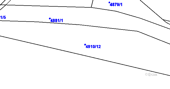 Parcela st. 4910/12 v KÚ Litoměřice, Katastrální mapa