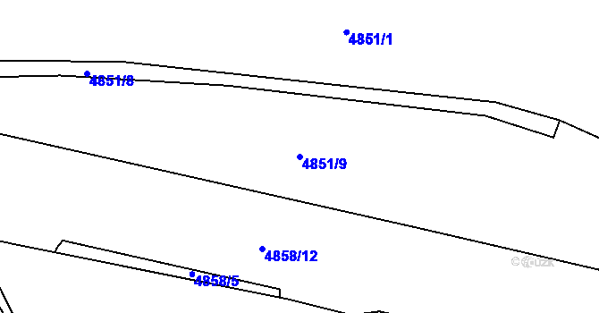 Parcela st. 4851/9 v KÚ Litoměřice, Katastrální mapa