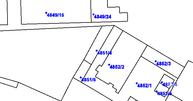 Parcela st. 4851/4 v KÚ Litoměřice, Katastrální mapa
