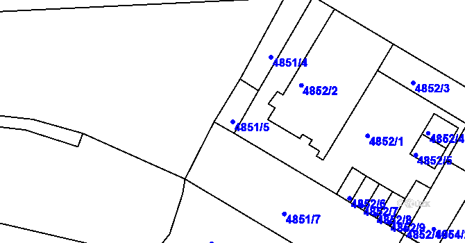 Parcela st. 4851/5 v KÚ Litoměřice, Katastrální mapa