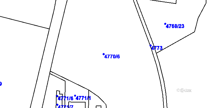 Parcela st. 4770/6 v KÚ Litoměřice, Katastrální mapa