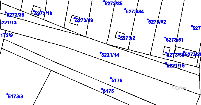 Parcela st. 5221/14 v KÚ Litoměřice, Katastrální mapa