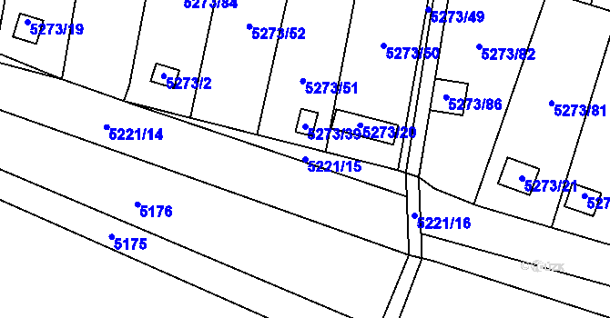 Parcela st. 5221/15 v KÚ Litoměřice, Katastrální mapa