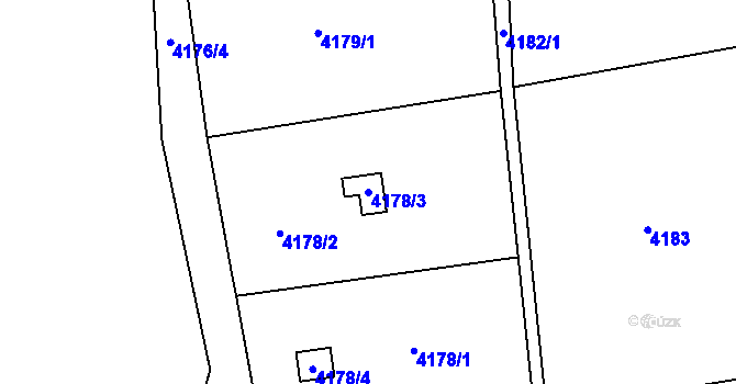 Parcela st. 4178/3 v KÚ Litoměřice, Katastrální mapa