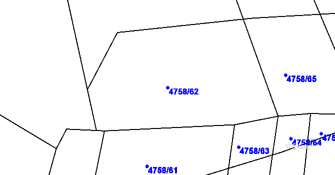 Parcela st. 4758/62 v KÚ Litoměřice, Katastrální mapa
