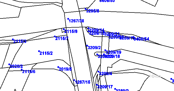 Parcela st. 3209/2 v KÚ Litoměřice, Katastrální mapa