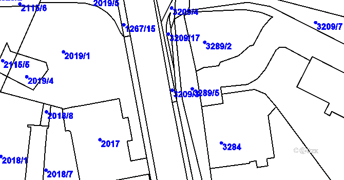 Parcela st. 3209/3 v KÚ Litoměřice, Katastrální mapa